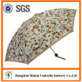 Latest Design EVA Material 5 folding umbrella with clear plastic case